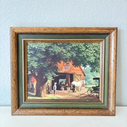 Paul Detlefsen Framed Print Horse Buggy Days Mid Century Art 18.5x15.5”