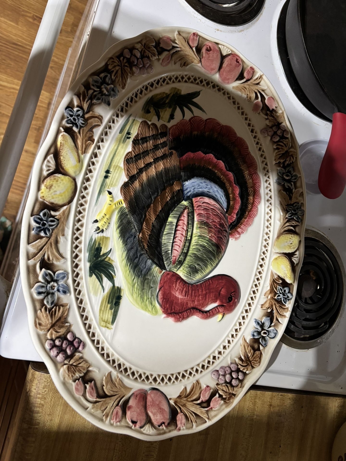 Vintage Large Ceramic Turkey Platter