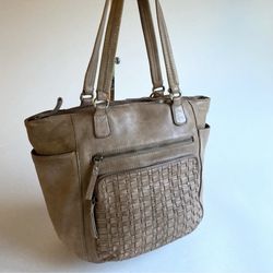 Genuine Leather Tan Tote  Bag / Purse
