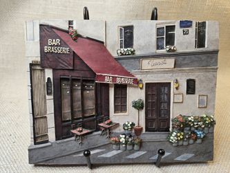 Scott Steele Bar Brasserie Wall Art Tile – French Bistro Relief Plaque Décor