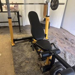 Body-Solid Weight Bench with Barbell