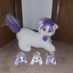 Kitty Surprise Stuffed Cat w/Three babies 