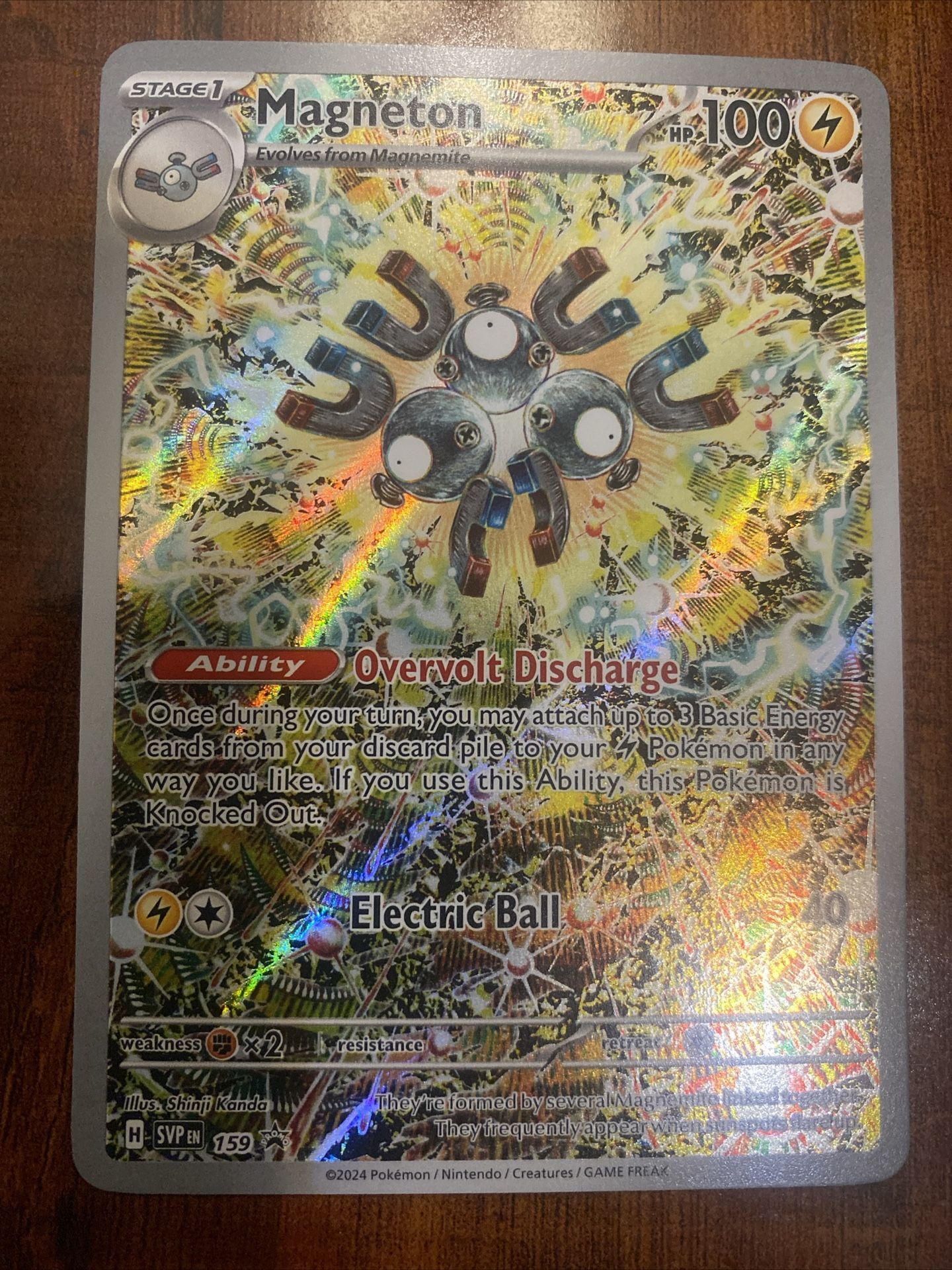Pokemon Magneton 159 SVP Surging Sparks ETB Black Star Rare Holo NM/M 🧲