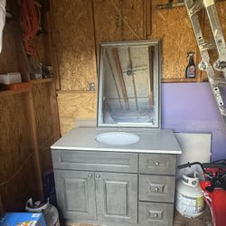 Sink For The Bathroom And Mirror 