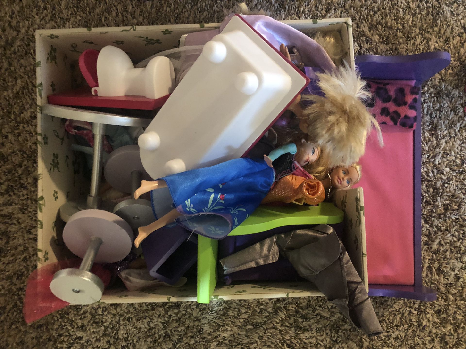 Barbie dolls, accessories, and furniture