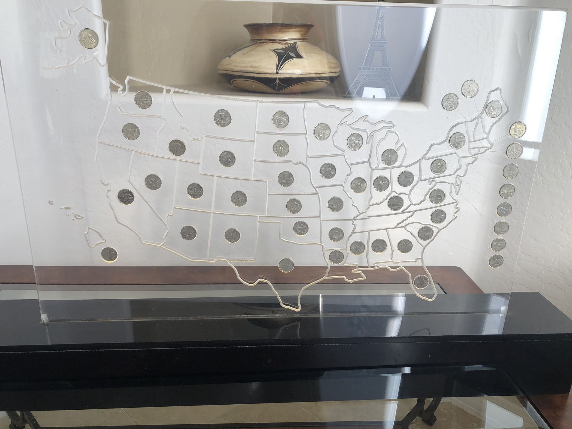 Light up State Quarters Collection On Display map