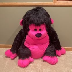 Giant Stuffed Animal Pink/black Monkey