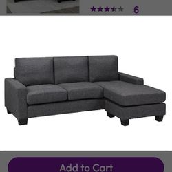 Sectional, Reversible Grey Couch