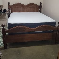 Bedroom Set With Mattress 54×75  And 3 mahogany shield-back dining chairs 