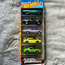 Hot Wheels Fast & Furious Diecast 1:64 5-Car Collection Set