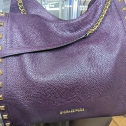 Michael Kors Plum Studded Hobo Bag