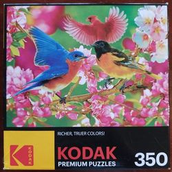 Kodak Colorful Songbirds And Cherry Blossoms 350 LARGE Piece  Jigsaw Puzzle 