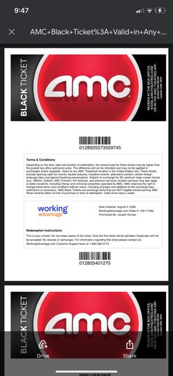 AMC black tickets