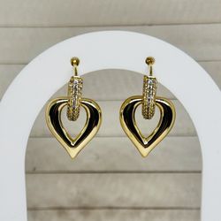 Gold Plated Heart Earrings 