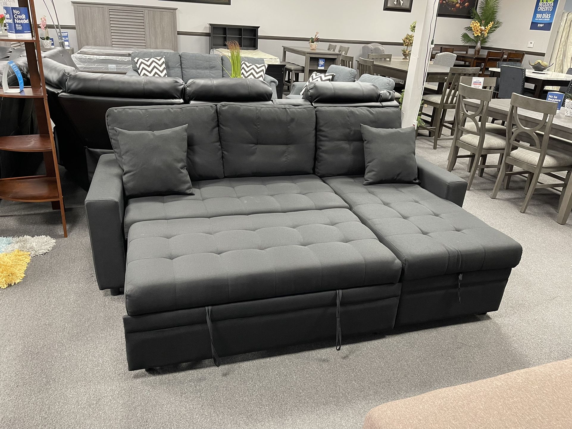Black Sofa Sleeper - Pull Out Bed