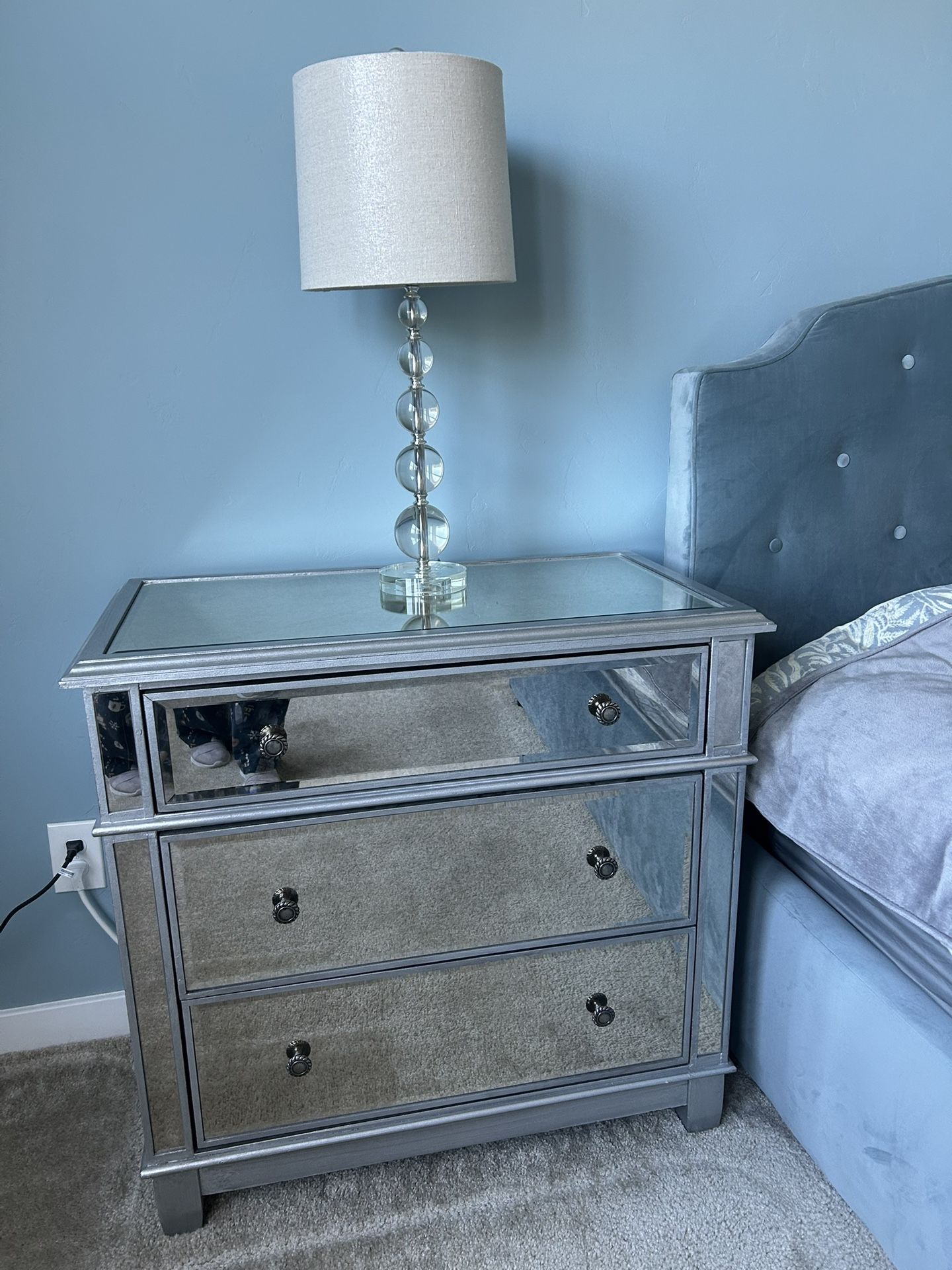 Silver Grey Mirrored Dresser