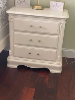 White solid wood, nightstand price negotiable