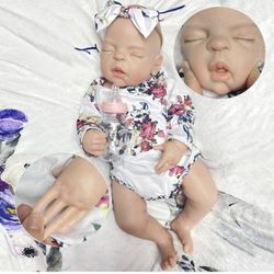 OtardDolls 22 Inch Reborn Baby Dolls, Full Silicone Lifelike Newborn Sleeping Baby Dolls Girl Full Silicone Washable Baby Reborn Doll for Kids Childre