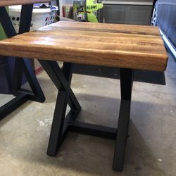 Modern Thick Wood Top End Tables