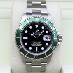 ROLEX SUBMARINER 16610LV 50TH ANNIVERSARY GREEN SUB NOS - T9871
