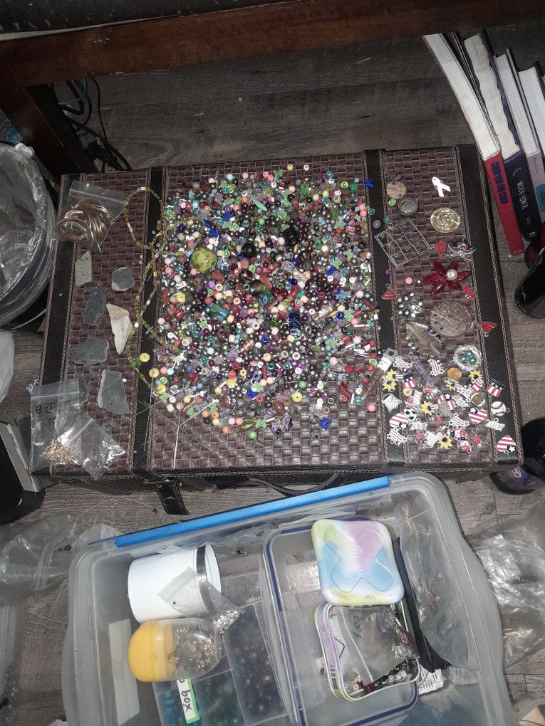 Huge Lot Of Beads, Charms, Pendants, and Jewelry Making Supplies