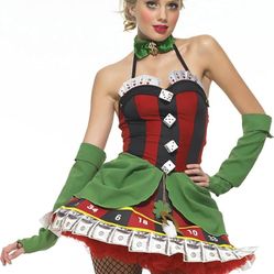 New Leg Avenue Lady Luck Costume Sexy Card Dealer Women's Size Medium