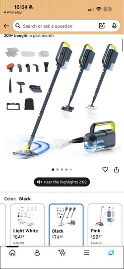 New 10 in 1 Multi-Accessories Handheld Steam Cleaner& Steam Mop for Home Quick 10s Heat, 350ml Water Tank and 2-Level Steamer for Cleaning Floor, Wind