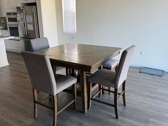 Dining Table Set with Built-In Lazy Susan