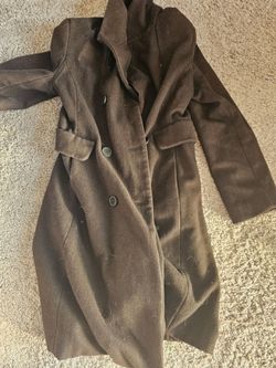 Brown Wool Pea Coat Womens Large