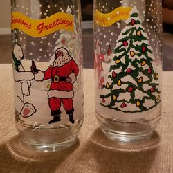 1984 The Coca-Cola Company McCrory Stores Inc. Season Greetings Glasses Glass