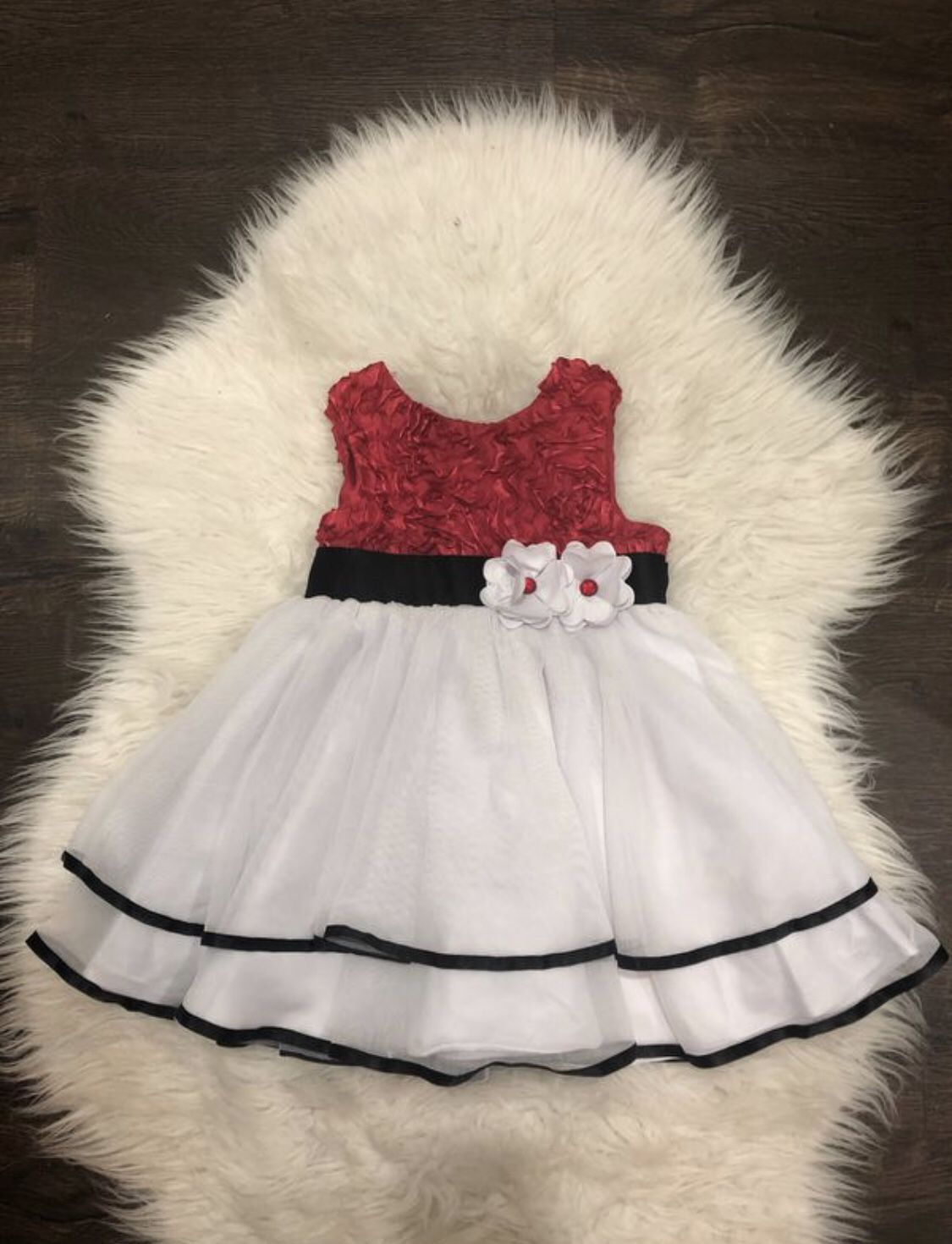 Red and white party dress 24 mths