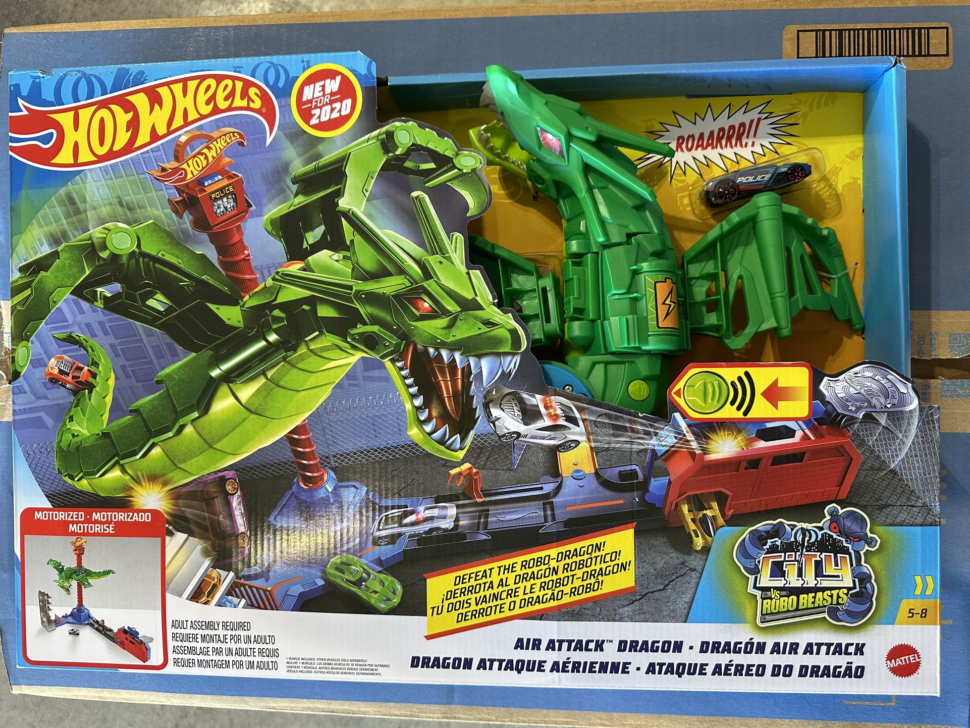 Hot Wheels Air Attack Dragon Track Set & Hot Wheels Set of 20 Toy Sports & Race Cars