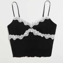 Women’s Lace Lettuce Trim Cami Top