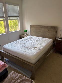 Queen size Bed frame with matching night table