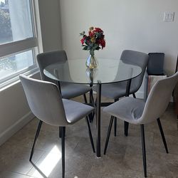 Modern Glass Dining Set for Sale