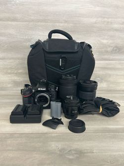 Nikon D D600 24.3MP Digital SLR Camera - With 3 Lenses (PO1018200) -Good Condition