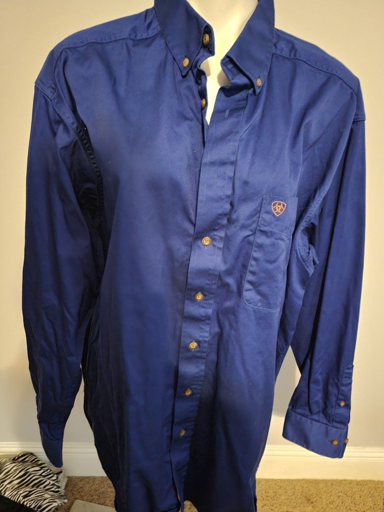 Men's Blue Ariat Dress Shirt...size XXL