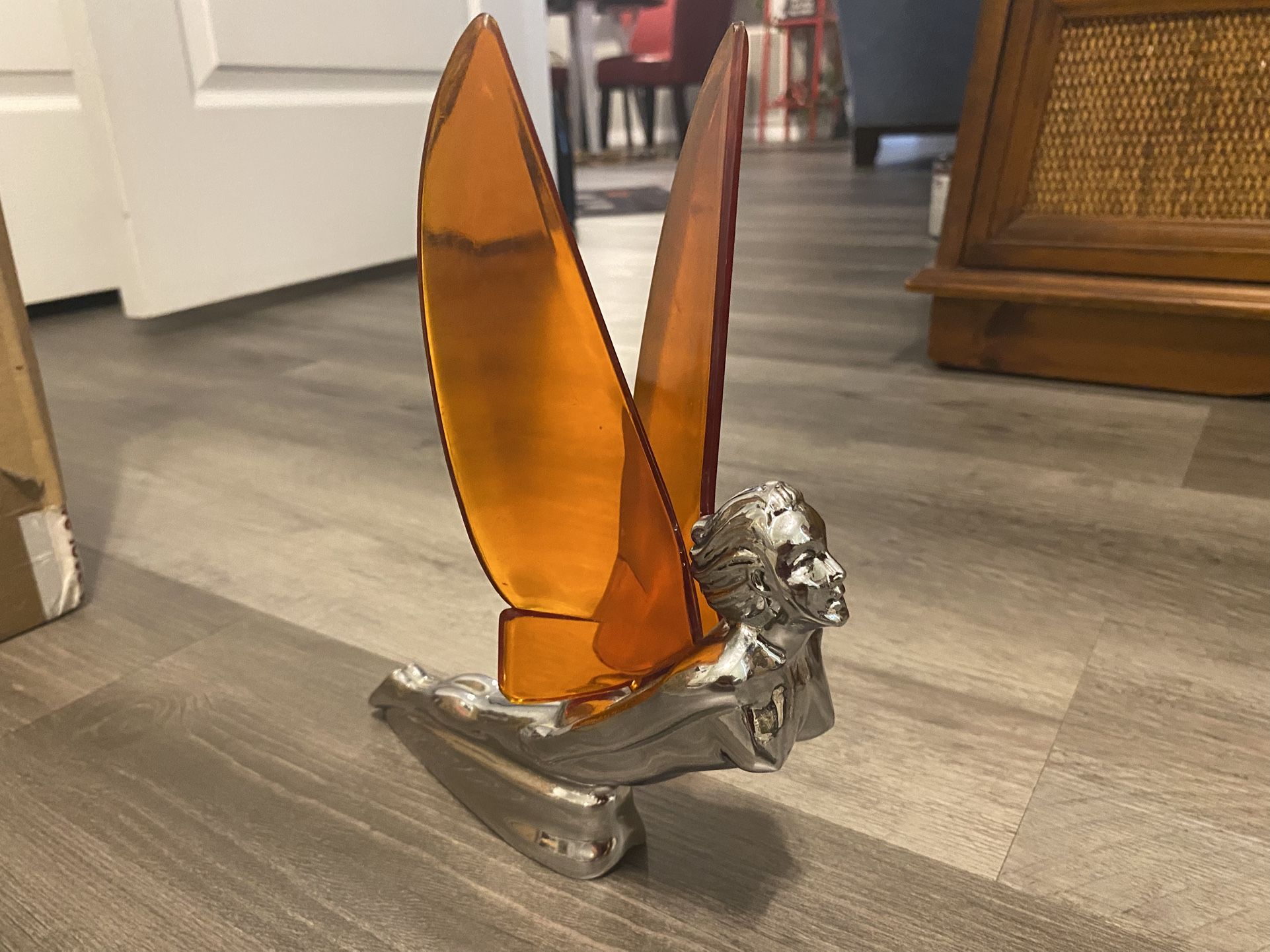 Flying Winged Goddess Hood Ornament(VINTAGE) Please Read The Discription