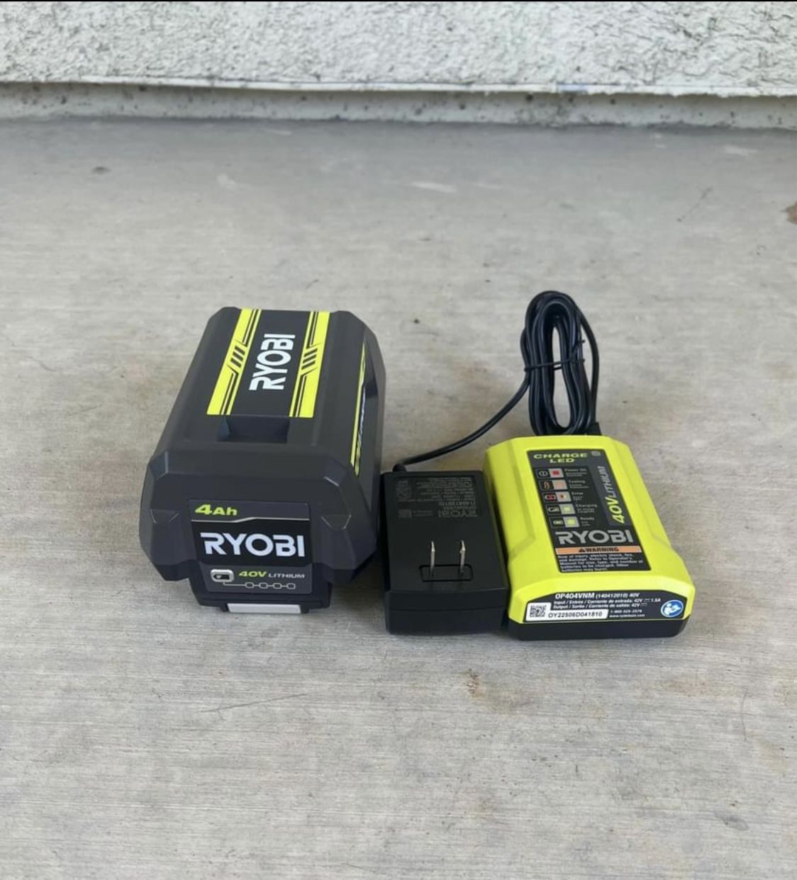 Ryobi OP40404VNM 40V 4Ah LiIon Battery and LED Charger New for Sale in
