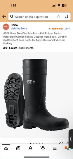 HISEA Men’s Steel Toe Rain Boots