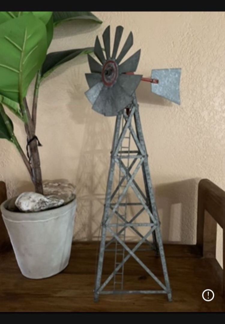 Vintage Windmill Salesman's Sample Metal Sculpture Display Folk Art