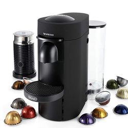 Nespresso ® by De'Longhi ® Matte Black VertuoPlus Coffee and Espresso Maker with Aeroccino Frother