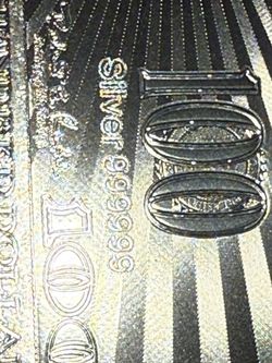 Silver Replica $100 Bill With Coa .999999 Layered Silver Crisp Mint Condition 