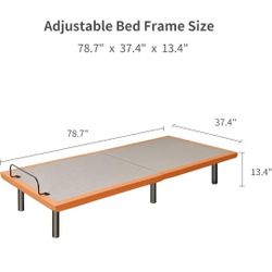 Adjustable Bed Frame Smart Bed - Ergonomic Electric Bed Base, Foot & Head Incline, APP Control, Wireless Remote, Zero Gravity, Anti-Snore, Twin XL, 20