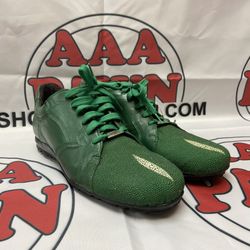 David Eden Genuine Stingray Lizard Leather Oxford Shoes Men’s Size 11 Green Rare 11054207