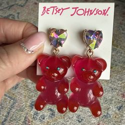 Betsey Johnson Pink Gummy Bear Earrings