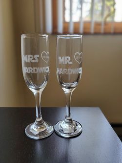 Star Wars Theme Glass Mr And Mrs