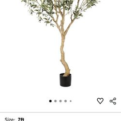 Realead 7FT Olive Trees Artificial Indoor - Tall Faux Olive Tree 7 Feet with Realistic Leaves and Natural Wood Trunk - Potted Fake Olive Tree for Mode