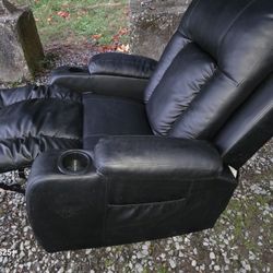 Black Leather Massage Chair Recliner
