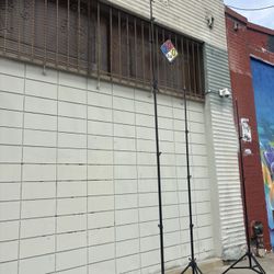 Video production stands and lighting equipment
